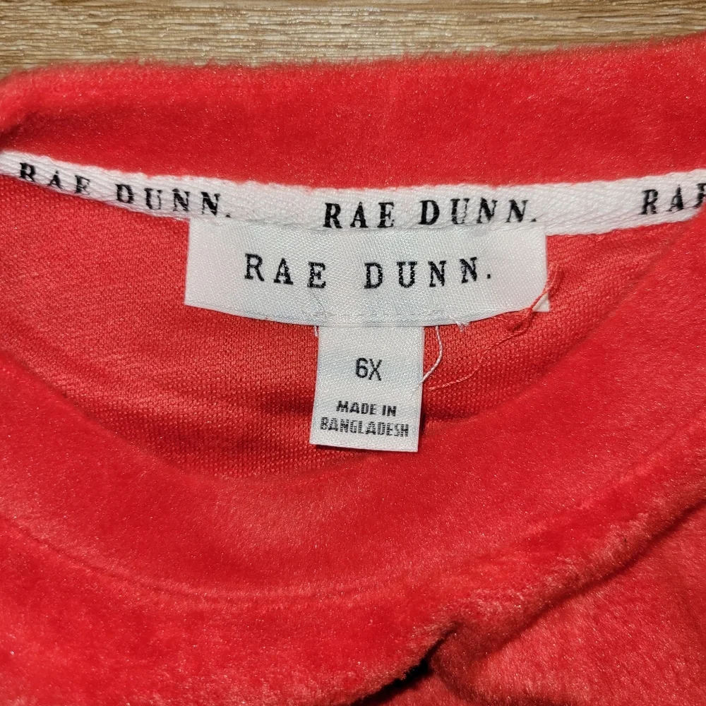 Rae Dunn Candy Cane Cutie Red Christmas Holiday Shirt Girls Size 6X NWOT